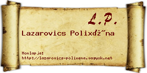 Lazarovics Polixéna névjegykártya